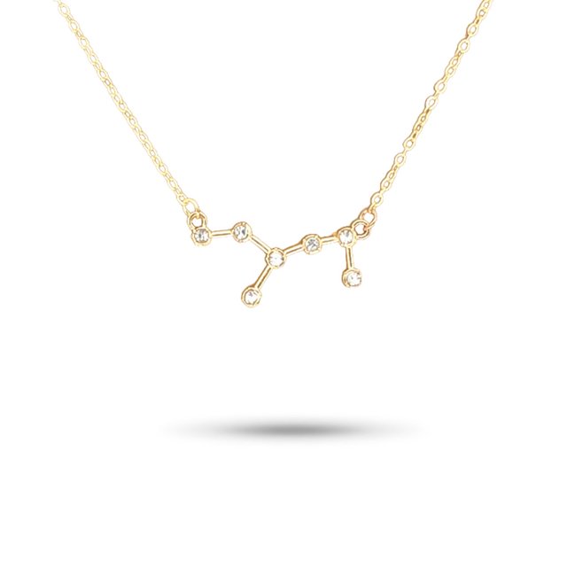 Ins Constellations Theme Friendship Necklace Rhinestone Comfortable Delicate with Display Card Pendant for Lover Festival Gifts Virgo gold