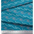 thumbnail image 3 of Soimoi Blue Cotton Voile Fabric Swirl Abstract Print Sewing Fabric Yard 42 Inch Wide, 3 of 3