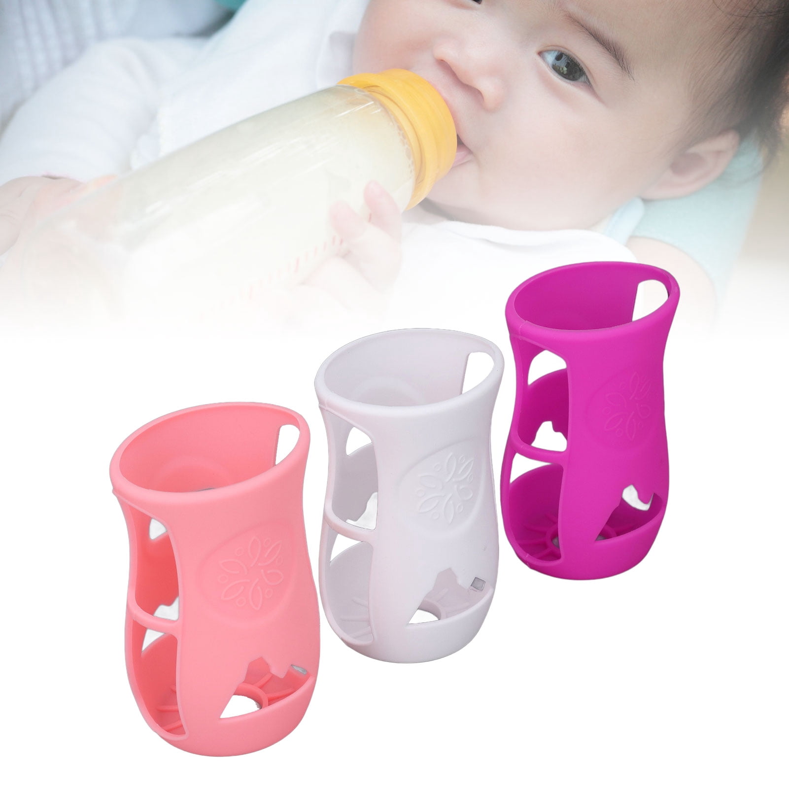 240ml Baby Bottle Silicone Sleeve  Shatter Proof Soft Silicone Cover for Glass Baby Bottles 8 Oz  with Insulation and Protection  Washable Dishwasher Safe