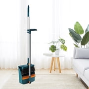 Dvkptbk Broom and Garbage Shovel Brooms and Dustpan Set Double-Layer Scraper Foldable Dustpan Non-Stick Hair Dustpan Sweeping Brooms 180-Degree Rotatable Brooms for Vertical Storage