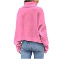 thumbnail image 4 of Chandail à Manches Longues pour Femmes Mode pour Femmes Manches Longues Col Rond Chandail Ample Hauts Blouse Chandail Tricoté Hauts pour Femmes Décontracté Automne P-229 Rose-A m, 4 of 6