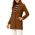 thumbnail image 4 of INSPIRE CHIC Manteau Long Classique pour Femme à Revers Cranté, Manches Longues, G Brun Foncé, 4 of 7