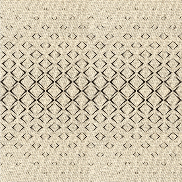 Ahgly Company Tapis d'Intérieur Lavables à la Machine, Carrés, Style Transitionnel, Mocassin Beige, Tapis de Zone, 6 Pieds Carré