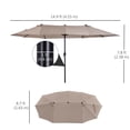 thumbnail image 3 of Outsunny Parasol de Patio Double Face de 15 Pi, Grand Parasol d'Extérieur, 3 of 10
