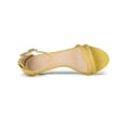 thumbnail image 4 of BLISSFUL STEP Women's Shoes Faux Suede Ankle Strap Kitten Heel Slide Straps Solid Sandals  Yellow 8.5, 4 of 8
