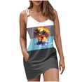 thumbnail image 2 of Jusqu'à 50 % de Rabais Horkkom Robes d'Été pour Femmes Plage Col en V Robes d'Été Bretelles Spaghetti Taille Robe Mini avec Poche TTG, 2 of 6