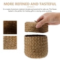 thumbnail image 3 of Milisten Handmade Woven Flower Basket Gift Box Mini Sundries Container With Lid, 3 of 6