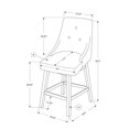 thumbnail image 4 of Monarch Specialties Bar Stool, Set Of 2, Swivel, Bar Height, Wood, Pu Leather Look, Grey, White, Transitional, 4 of 4