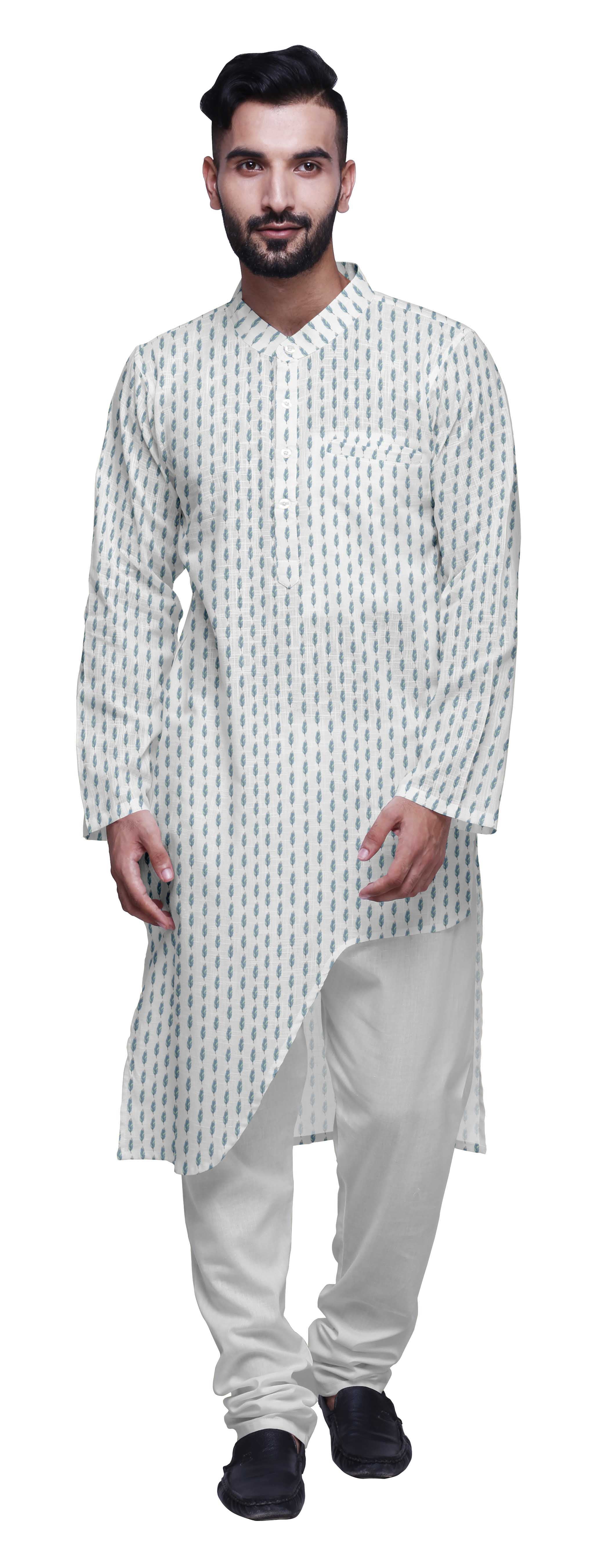 Atasi Designer Kurta Set For Boys Printed Long Kurta Pajama Summer Clothing