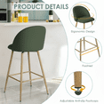 thumbnail image 4 of Homy Casa Set of 2 24.4" Swivel Bar Stools, Green Fabric Counter Chairs for Kitchen Island & Home Bar, 4 of 7