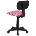 thumbnail image 3 of Chaise de bureau pivotante imprimée à pois rose, 3 of 4
