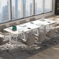 thumbnail image 3 of Gymax 4PCS Home Office PC Table Rectangular Meeting Room Table 40''x19.5'' w/ Metal Frame, 3 of 8
