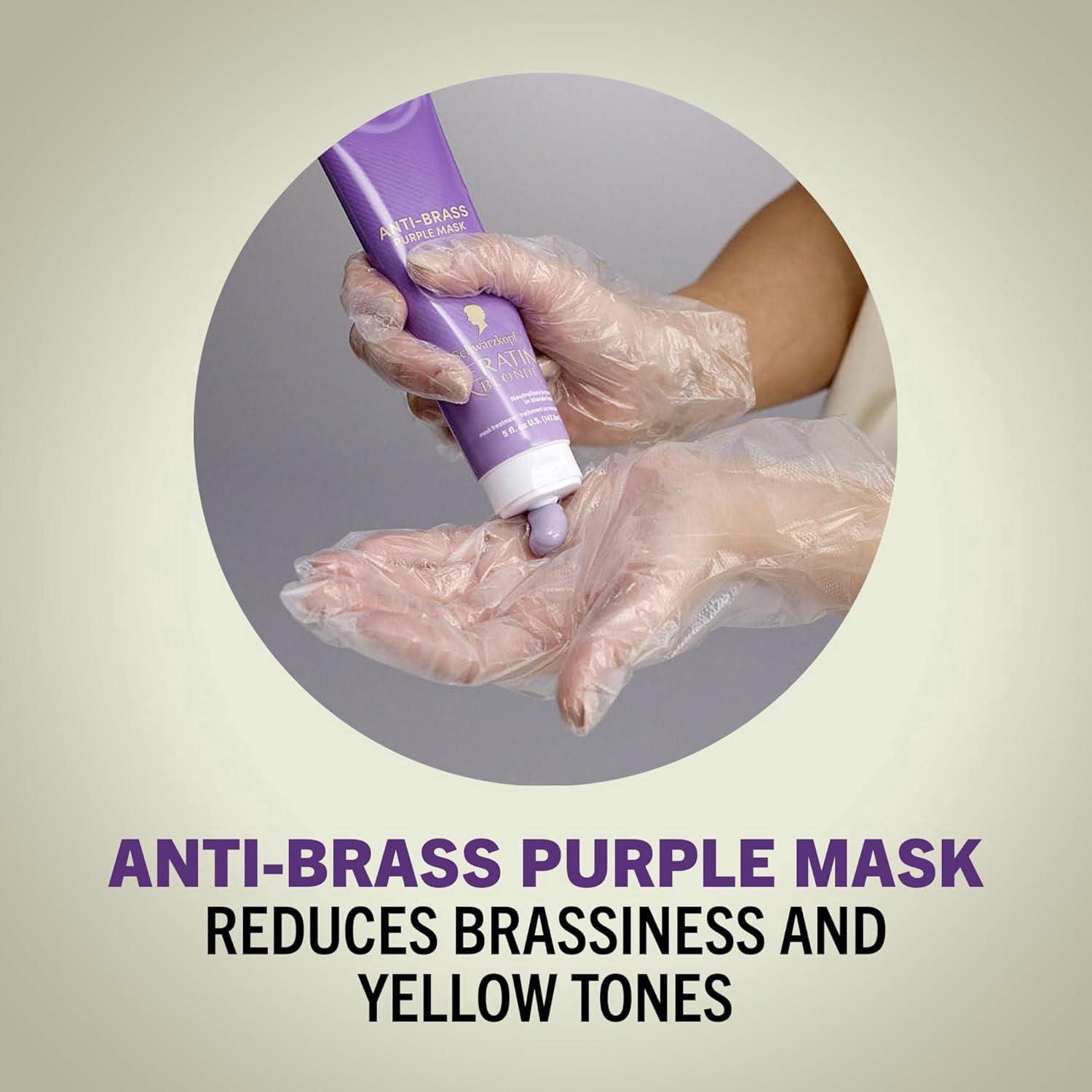 Schwarzkopf Keratin Blonde Anti Brass Purple Mask, 1 Application