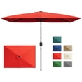 thumbnail image 1 of Garvee 10' x 6.5' Rectangular Patio Umbrella with Crank & Push Button Tilt, 6 Sturdy Ribs, Red, 1 of 7