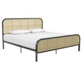 thumbnail image 2 of Mr. Kate Roxanne Metal Platform Bed Frame with Cane Headboard, King, Black, 2 of 8