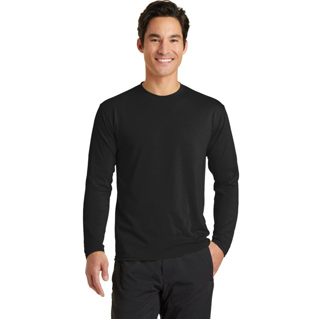 Port & Company ® Long Sleeve Performance Blend Tee. Pc381ls L Jet Black