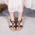 thumbnail image 1 of Styesk Womens Sandals Women Large Bohemian Elastic Rhinestone Flower Roman Sandals, 1 of 9