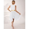 thumbnail image 3 of zdhoor Robe de Danse Maman et Moi Métallique Sans Manches Ballet Louange Moderne Lyrique Costume de Performance Blanc G, 3 of 8