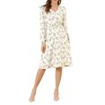 thumbnail image 1 of INSPIRE CHIC Robe Midi à Manches Longues Évasée à Col en V à Imprimé Floral pour Femme, 1 of 1