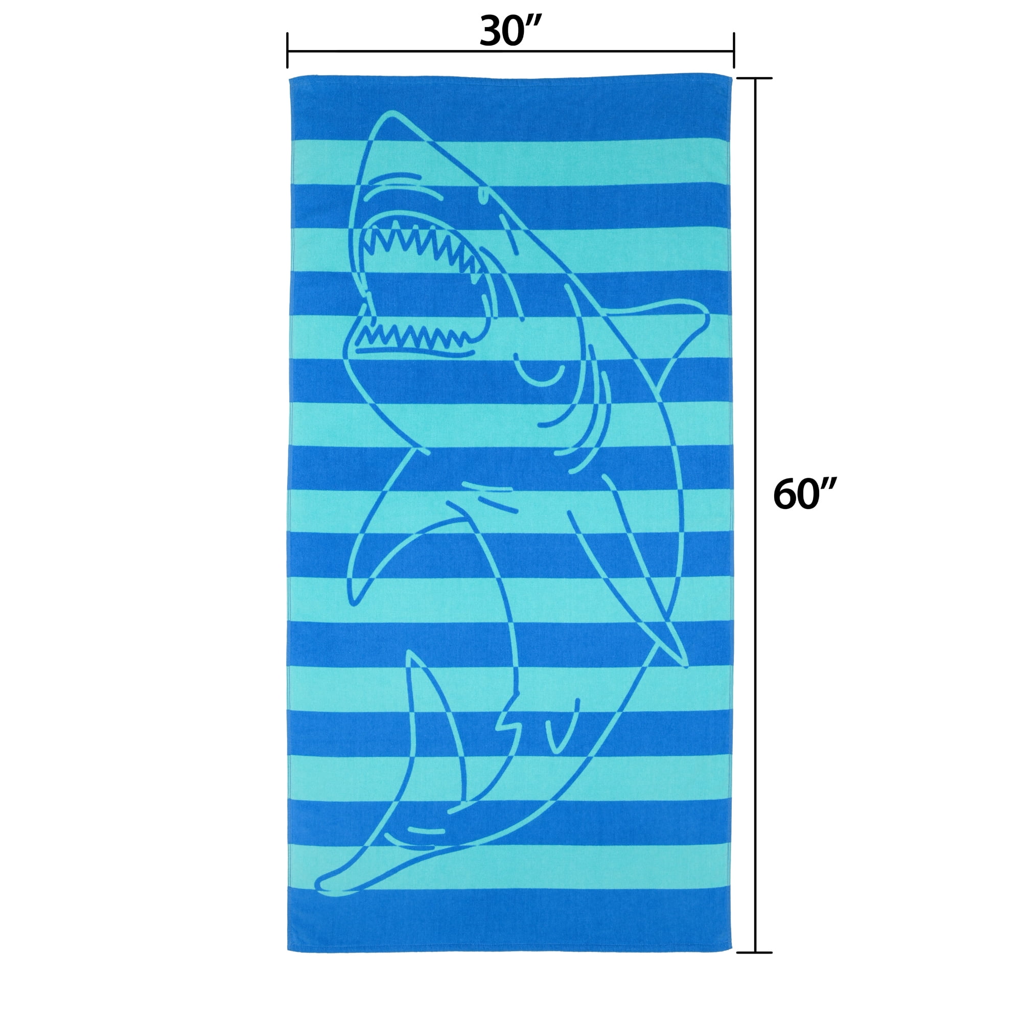 Mainstays Kids Beach Towel, Shark Strike, 1 Piece, 60" x 30"