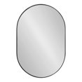 thumbnail image 2 of Kate and Laurel Rollo Modern Oval Capsule Wall Mirror, 20 x 30, Black, Decorative Geometric Metal Framed Mirror, 2 of 7