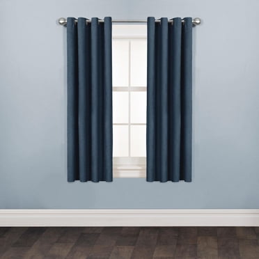 Panneaux de rideaux de fenêtre en fausse daim de 63" en fausse draperie, Bleu marine