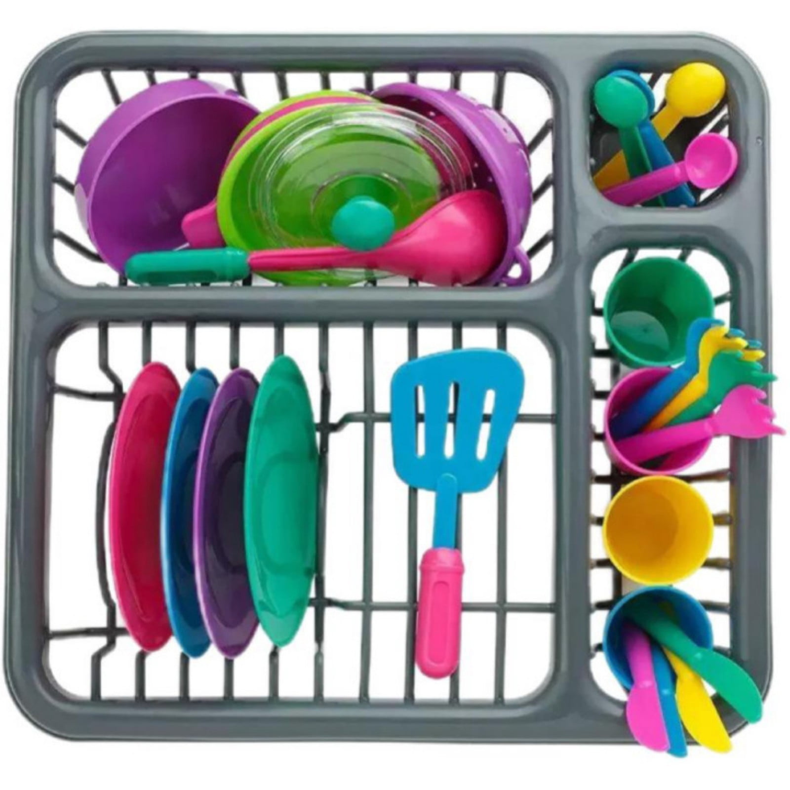 Binwennn 28 Piece Kids Kitchen Playset Realistic Cooking Toys For Children Pretend Chef Utensils Set Rot 30 Cm