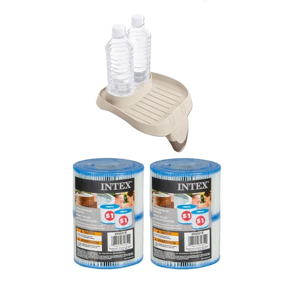 Intex Porte-Gobelet/plateau de Rafraîchissement Amovible et Filtres de Piscine Type S1 (Lot de 2)