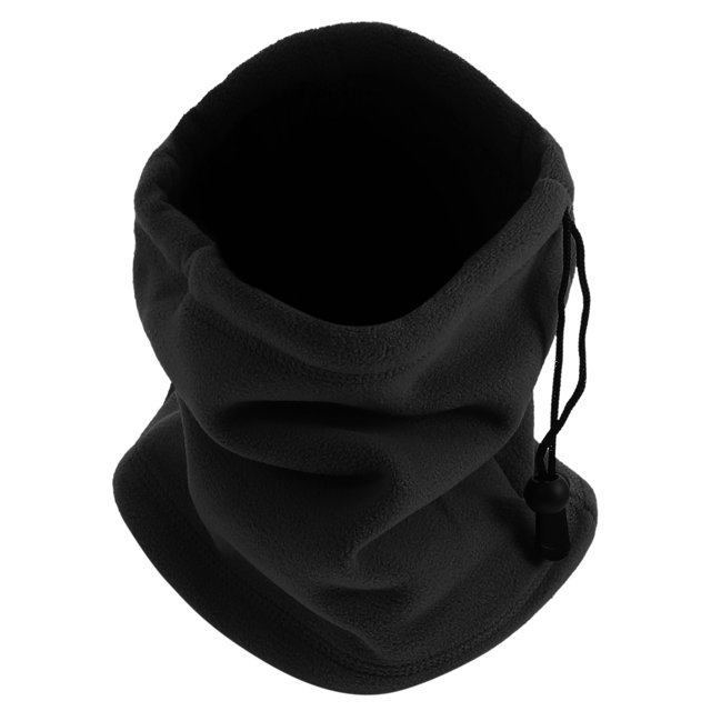 Weiweiguan 1Pc Warm Neck Cover Simple Neck Sleeve Outdoor Drawstring Neck Protector made of black polyester. Designed for winter outdoor activities, it offers wind and cold protection with a breathable, lightweight fabric and adjustable drawstring for a secure fit. Suitable as a neck warmer and cold weather gear.