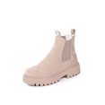 thumbnail image 1 of Woobling Womens Anti-Slip Winter Shoes Work Anti-Slip Round Toe Chelsea Boot Fashion Combat Booties Beige 7, 1 of 9