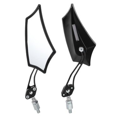 Unique Bargains 1 Set Motorcycle Rear View Mirrors Bar End Side Mirrors Mount Universal Adjustable Aluminum Alloy Plastic M10 M8 Prismatic Shape Black