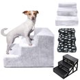thumbnail image 1 of Lubelski Small Pet Cats Dogs 3 Steps Stair Ramp Sofa Anti-slip Climbing Ladder with Cover, 1 of 7