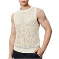 thumbnail image 1 of Chemises pour Hommes,Chemise Blouse Sans Manches à Col Rond Décontractée Unie Ajourée pour Hommes,Débardeurs Hommes,Débardeurs pour Hommes,Débardeurs pour Hommes, 1 of 6