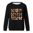 thumbnail image 4 of QATAINLAV Chandail contre le Cancer du Sein pour Femmes Chandails à Manches Longues Tendance Imprimé Ruban Rose Col Rond Chandails 2025 Automne Hauts de Sortie Économies d'Été Noir TTG, 4 of 5
