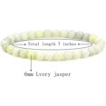 thumbnail image 2 of Bracelet Extensible Unisexe en Perles Rondes de 6 mm en Jaspe Ivoire Naturel, 2 of 4