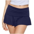 thumbnail image 1 of Timegard Skirts for Women Summer Low Waist Ruched Mini Skirts Solid Color Casual Loose Workout Shorts, 1 of 6