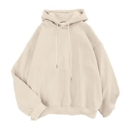 Fgnfyis Womens Cute Sweatshirt Long Sleeve Hoodie Pullover Top for Teen Girls Clothes Hoodies for Women Beige L
