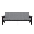 thumbnail image 4 of DHP Brixen Espresso Wood Arm Metal Futon Frame with 6-Inch Mattress, Full, Gray, 4 of 7