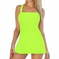 thumbnail image 3 of Jinhomg Maillots de Bain de Vacances pour Femmes Tankini Modeste Maillots de Bain Légers Confortables Bretelles Spaghetti Encolure Carrée Robe de Bain Maillot Dermoprotecteur Tenue de Plage Rabais de 90 % Liquidation Jaune G, 3 of 10