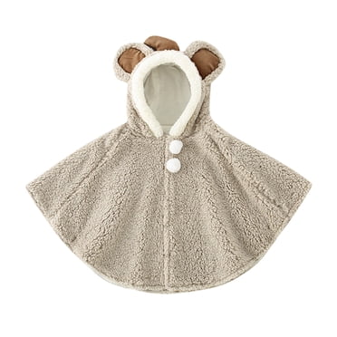 Thick Kids Warm Christmas Girls Cloak Outwear Cape Hooded Princess Coat Baby Girls Coat&jacket