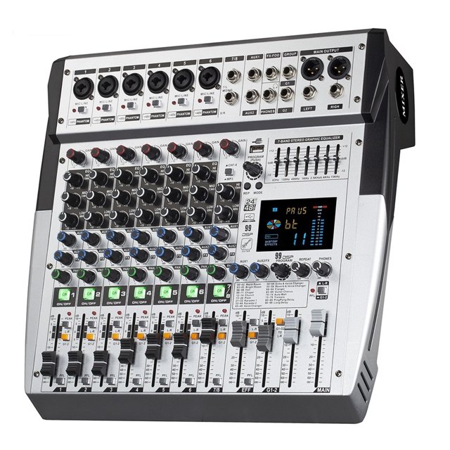 8/12/16 Channel 99 DSP Digital Console Professional Sound Mixer Powered Mixing Console Power Soundcraft With Bluetooth USB ,Smart Fader