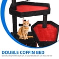 thumbnail image 4 of DEXTRUS 63" Gothic Cat Tree Tower Black and Crimson, Multiple Sisal Scratching Posts, 4 of 10