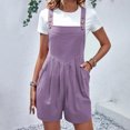 thumbnail image 2 of hoksml Women Overalls Solid Color Pocket Button Sleeveless Jumpsuit Pleated Bodysuit Playsuit Summer Rompers 2025 on Clearance, 2 of 6