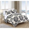 thumbnail image 1 of Chic Home DS3493-US 2 Pièces Sardinia Super Doux Microfibre Grand Médaillon Imprimé Réversible avec Géométrique Imprimé Dos Simple Housse de Couette Set&44; Noir, 1 of 1