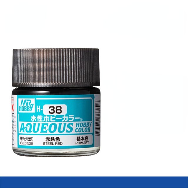 Mr. Hobby Aqueous H38 Semi-Gloss Metallic Iron Acrylic Paint 10ml for Scale Models & Miniatures