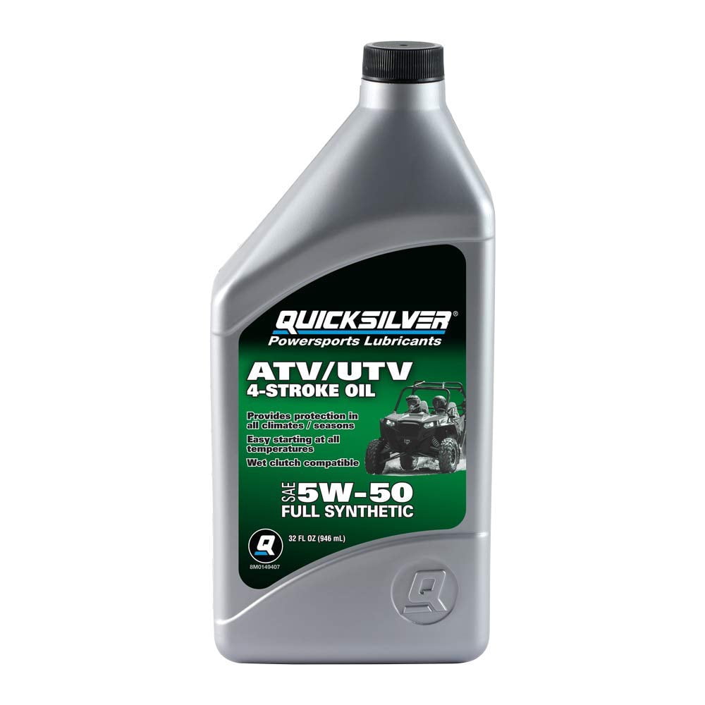 Quicksilver 8M0149407 5W-50 Full Synthetic 4-Stroke ATV/UTV Engine Oil â€“ 1 Quart