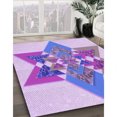 thumbnail image 3 of Ahgly Tapis d'Intérieur Lavable en Machine Carré Transitionnel Fleur Rose, 3 Pieds Carré, 3 of 7