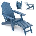thumbnail image 1 of Costway Patio Adirondack Chair All-Weather HIPS Lounge Chair with Retractable Footrest Navy, 1 of 10
