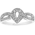 thumbnail image 1 of 1/5ct Pear Shape Diamond Engagement Ring Setting Mount 14K White Gold, 1 of 4