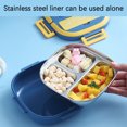 thumbnail image 5 of Renjiang Lunch Box Teen Blue Lunch Boxoutdoor Tableware 304 Portable Stainless Steel Lunch Box Dinner Plate Robot Shaped Lunch Box with Portable Three Spaces Bento Box for Teen, 5 of 5
